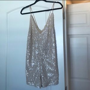 Champagne Motel sequin romper from REVOLVE